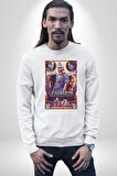 Gladiator Russel Crowe Desenli Erkek Kadın Unisex Dijital Baskılı Beyaz Sweatshirt