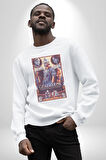 Gladiator Russel Crowe Desenli Erkek Kadın Unisex Dijital Baskılı Beyaz Sweatshirt
