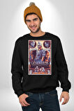 Gladiator Russel Crowe Desenli Erkek Kadın Unisex Dijital Baskılı Siyah Sweatshirt