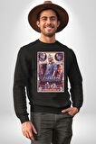 Gladiator Russel Crowe Desenli Erkek Kadın Unisex Dijital Baskılı Siyah Sweatshirt