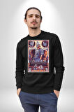 Gladiator Russel Crowe Desenli Erkek Kadın Unisex Dijital Baskılı Siyah Sweatshirt