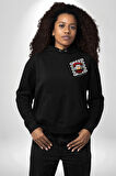 Dudak Dolar Açgözlülük Simgesi Erkek Kadın Siyah Ön Sırt Baskılı Kapüşonlu Sweatshirt Hoodie