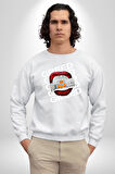Dudak Dolar Açgözlülük Simgesi Erkek Kadın Unisex Dijital Baskılı Beyaz Sweatshirt