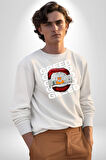 Dudak Dolar Açgözlülük Simgesi Erkek Kadın Unisex Dijital Baskılı Beyaz Sweatshirt