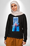 Valorant Jett Fan Art Tişört Tasarımı Erkek Kadın Unisex Dijital Baskılı Siyah Sweatshirt