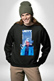 Valorant Jett Fan Art Tişört Tasarımı Erkek Kadın Unisex Dijital Baskılı Siyah Sweatshirt