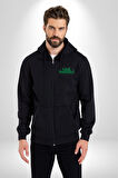 Sev Kendini Olumlu Bakış Açısı Yazılı Erkek Kadın Siyah Fermuarlı Baskılı Hırka Sweatshirt