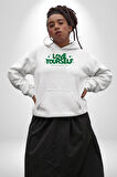 Sev Kendini Olumlu Bakış Açısı Yazılı Erkek Kadın Beyaz Dijital Baskılı Kapüşonlu Sweatshirt Hoodie