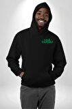 Sev Kendini Olumlu Bakış Açısı Yazılı Erkek Kadın Siyah Ön Sırt Baskılı Kapüşonlu Sweatshirt Hoodie