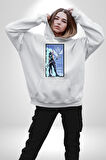 Gamerlara Özel Valorant Jett Tasarım Erkek Kadın Beyaz Dijital Baskılı Kapüşonlu Sweatshirt Hoodie