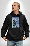 Gamerlara Özel Valorant Jett Tasarım Erkek Kadın Siyah Dijital Baskılı Kapüşonlu Sweatshirt Hoodie