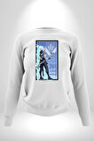 Gamerlara Özel Valorant Jett Tasarım Erkek Kadın Unisex Dijital Baskılı Beyaz Sweatshirt