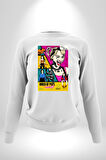Harley Quinn: Birds of Prey Comic Film Afişi Erkek Kadın Unisex Dijital Baskılı Beyaz Sweatshirt