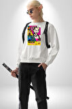 Harley Quinn: Birds of Prey Comic Film Afişi Erkek Kadın Unisex Dijital Baskılı Beyaz Sweatshirt