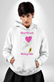 Kalp Kırıklığı Aşkın Ne Kadar?Para Konuşalım? Erkek Kadın Beyaz Dijital Baskılı Kapüşonlu Sweatshirt Hoodie