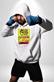 Aşk Meleği Sahte Melek Sus Erkek Kadın Beyaz Dijital Baskılı Kapüşonlu Sweatshirt Hoodie