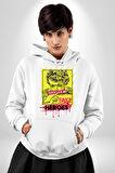 Aşk Meleği Sahte Melek Sus Erkek Kadın Beyaz Dijital Baskılı Kapüşonlu Sweatshirt Hoodie
