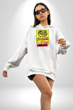 Aşk Meleği Sahte Melek Sus Erkek Kadın Beyaz Dijital Baskılı Kapüşonlu Sweatshirt Hoodie