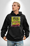 Aşk Meleği Sahte Melek Sus Erkek Kadın Siyah Dijital Baskılı Kapüşonlu Sweatshirt Hoodie