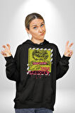 Aşk Meleği Sahte Melek Sus Erkek Kadın Siyah Dijital Baskılı Kapüşonlu Sweatshirt Hoodie