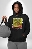Aşk Meleği Sahte Melek Sus Erkek Kadın Siyah Dijital Baskılı Kapüşonlu Sweatshirt Hoodie