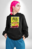 Aşk Meleği Sahte Melek Sus Erkek Kadın Siyah Dijital Baskılı Kapüşonlu Sweatshirt Hoodie