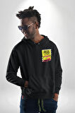 Aşk Meleği Sahte Melek Sus Erkek Kadın Siyah Ön Sırt Baskılı Kapüşonlu Sweatshirt Hoodie