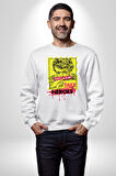 Aşk Meleği Sahte Melek Sus Erkek Kadın Unisex Dijital Baskılı Beyaz Sweatshirt