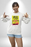 Aşk Meleği Sahte Melek Sus Erkek Kadın Unisex Dijital Baskılı Beyaz Sweatshirt