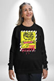 Aşk Meleği Sahte Melek Sus Erkek Kadın Unisex Dijital Baskılı Siyah Sweatshirt