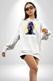Eriyen Boya Gibi İnsanlık Erkek Kadın Beyaz Dijital Baskılı Kapüşonlu Sweatshirt Hoodie