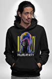 Eriyen Boya Gibi İnsanlık Erkek Kadın Siyah Dijital Baskılı Kapüşonlu Sweatshirt Hoodie