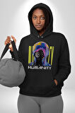 Eriyen Boya Gibi İnsanlık Erkek Kadın Siyah Dijital Baskılı Kapüşonlu Sweatshirt Hoodie