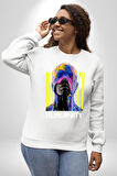 Eriyen Boya Gibi İnsanlık Erkek Kadın Unisex Dijital Baskılı Beyaz Sweatshirt