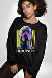 Eriyen Boya Gibi İnsanlık Erkek Kadın Unisex Dijital Baskılı Siyah Sweatshirt