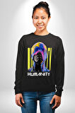 Eriyen Boya Gibi İnsanlık Erkek Kadın Unisex Dijital Baskılı Siyah Sweatshirt