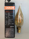 5 ADET OSRAM  2,5W=22W=220 LÜMEN  E14 RUSTİK KIVRIK LED BUJİ LAMBA