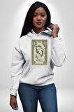Marilyn Monroe Bir Dolar Erkek Kadın Beyaz Dijital Baskılı Kapüşonlu Sweatshirt Hoodie