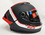 Mt Thunder 4 SV R25 B5 Şeffaf Vizör Kask Kırmızı Mat Siyah L