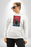 The Weeknd Erkek Kadın Beyaz Dijital Baskılı Kapüşonlu Sweatshirt Hoodie