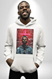 The Weeknd Erkek Kadın Beyaz Dijital Baskılı Kapüşonlu Sweatshirt Hoodie