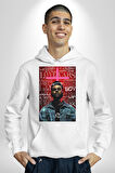 The Weeknd Erkek Kadın Beyaz Dijital Baskılı Kapüşonlu Sweatshirt Hoodie