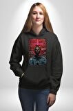 The Weeknd Erkek Kadın Siyah Dijital Baskılı Kapüşonlu Sweatshirt Hoodie