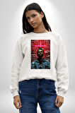 The Weeknd Erkek Kadın Unisex Dijital Baskılı Beyaz Sweatshirt