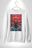 The Weeknd Erkek Kadın Unisex Dijital Baskılı Beyaz Sweatshirt