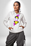 Einstein Retro Dil Çıkarma Devam Ettir Erkek Kadın Beyaz Dijital Baskılı Kapüşonlu Sweatshirt Hoodie