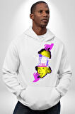 Einstein Retro Dil Çıkarma Devam Ettir Erkek Kadın Beyaz Dijital Baskılı Kapüşonlu Sweatshirt Hoodie