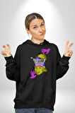 Einstein Retro Dil Çıkarma Devam Ettir Erkek Kadın Siyah Dijital Baskılı Kapüşonlu Sweatshirt Hoodie