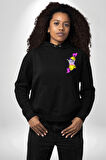 Einstein Retro Dil Çıkarma Devam Ettir Erkek Kadın Siyah Ön Sırt Baskılı Kapüşonlu Sweatshirt Hoodie