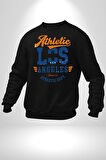 Atletic Los Angeles Erkek Kadın Unisex Dijital Baskılı Siyah Sweatshirt